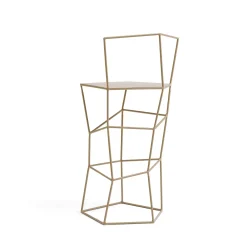 Sgabello con schienale in ferro colore cappuccino*Sesia&Co. Outlet