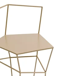 Sgabello con schienale in ferro colore cappuccino*Sesia&Co. Outlet