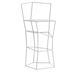 Sgabello con schienale in ferro colore latte*Sesia&Co. New