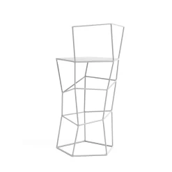 Sgabello con schienale in ferro colore latte*Sesia&Co. New