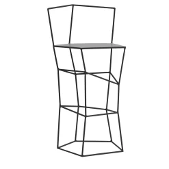 Sgabello con schienale in ferro colore liquirizia*Sesia&Co. Outlet