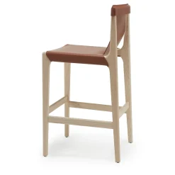 Sgabello da bar Burano/sg 30 in pelle marrone di Balutto Associati*Livoni 1895 Best