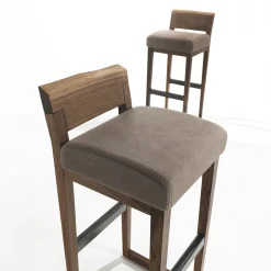 Sgabello da bar Dino in legno di noce e pelle Utah*Riva 1920 Sale