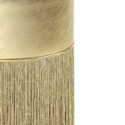 Sgabello da bar in pelle metallizzata oro lucido di Lorenza Bozzoli*Lorenza Bozzoli Couture Outlet