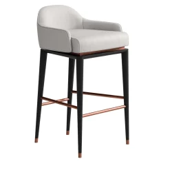 Sgabello da bar in pelle bianca*CPRN Homood Hot