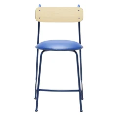 Sgabello da bar Lena Sg-65 blu e frassino naturale di Designerd*Chairs & More Outlet