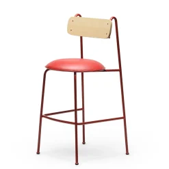 Sgabello da bar Lena Sg-75 rosso e frassino naturale di Designerd*Chairs & More Best