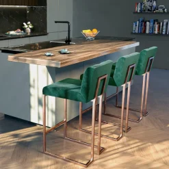 Sgabello da bar Magnetik in velluto verde foresta*Puravisione Best