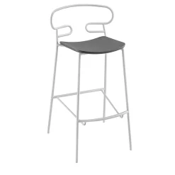 Sgabello Genoa bianco e grigio di Cesare Ehr*TrabA' Clearance