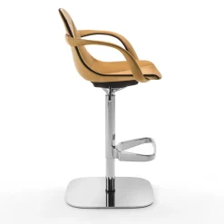 Sgabello Girevole Couture in Pelle Arancione*Enrico Pellizzoni Hot