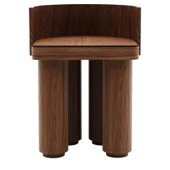 Sgabello in legno di quercia Roma con schienale*studiointervallo Clearance