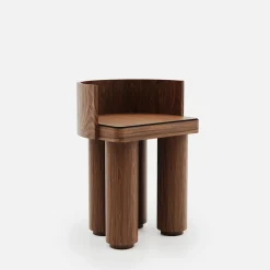 Sgabello in legno di quercia Roma con schienale*studiointervallo Clearance