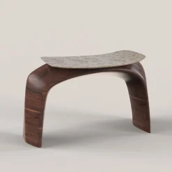 Sgabello in legno e bronzo fuso marrone Bayou #1*Edizione Limitata by Simone Fanciullacci Hot