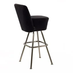 Sgabello Nero SPACE CADET con Base Cromata*PuraVisione Outlet