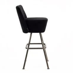 Sgabello Nero SPACE CADET con Base Cromata*PuraVisione Outlet