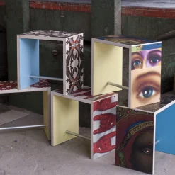 Sgabello rettangolare Nordico Verace Corna in legno*Rosanna Contadini Sale