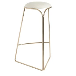 SGABELLO SCULTOREO FLOW IN ORO E BIANCO*Enrico Girotti Online