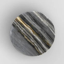 Sgabello Spira in marmo Calacatta Midnight*Etamorph