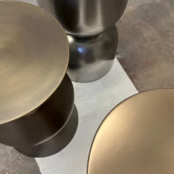 Sgabello Taburet in Legno con Finitura Oro*Cesare Ferrari Atelier Outlet