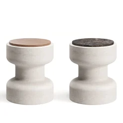 Sgabello Tivoli in travertino e marmo di Ivan Colominas*MMairo Online