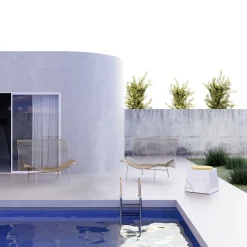 Sgabello Trape Carrara con Seduta Gialla di Sissy Daniele*Dimarmo New