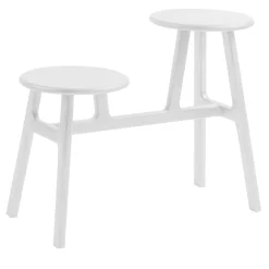 Sgabello Trespolo a due posti in legno bianco*Orografie New