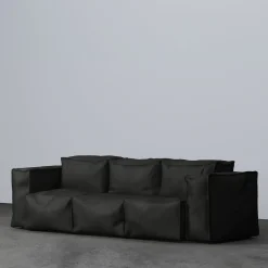 Sibylia Black Leather Sofa*Secolo Hot