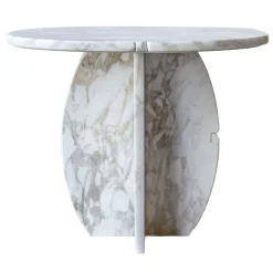 SST023 Tavolino rotondo in marmo Calacatta Oro*Stone Stackers Online