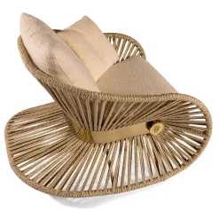 Stankar Poltrona a Dondolo da Esterno in Tessuto Beige con Corda di Canapa*Visionnaire Outlet