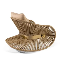 Stankar Poltrona a Dondolo da Esterno in Tessuto Beige con Corda di Canapa*Visionnaire Outlet