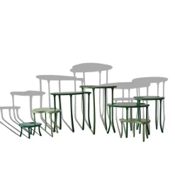 Tavo B Set di tavoli modulari verdi a 7 pezzi in edizione limitata di Giuliano-Fukuda*Orografie Outlet