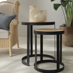 Tavolinetto Basso Bea con Struttura in Ferro Top in Legno*Mila Maurizi Discount