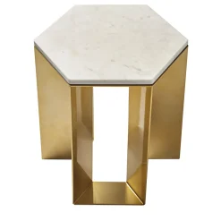 Tavolino Alato in oro e marmo bianco di Antonio Saporito*V.L. Lavorazioni In Ferro Sale