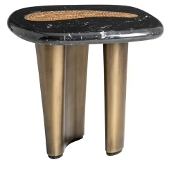 Tavolino Alto Leon con Piano in Marmo Nero Marquina*Sicis