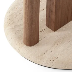 Tavolino Ambrogio Basso in noce Canaletto con base in marmo travertino*Morica Design Sale