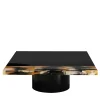 Tavolino Andria in legno nero lucido con dettagli in corno*Arcahorn Best