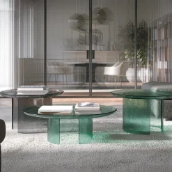 Tavolino Atollo in vetro laccato verde acqua 98*Tonin Casa Online