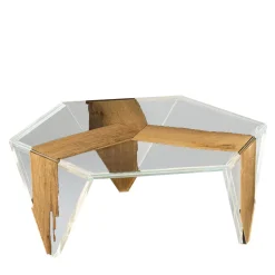 Tavolino basso in vetro e legno Ruche Venezia*VGnewtrend Hot
