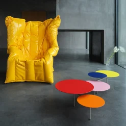 Tavolino Basso Snake 5 Multicolore in Acciaio di Carlo Contin #2*Meritalia