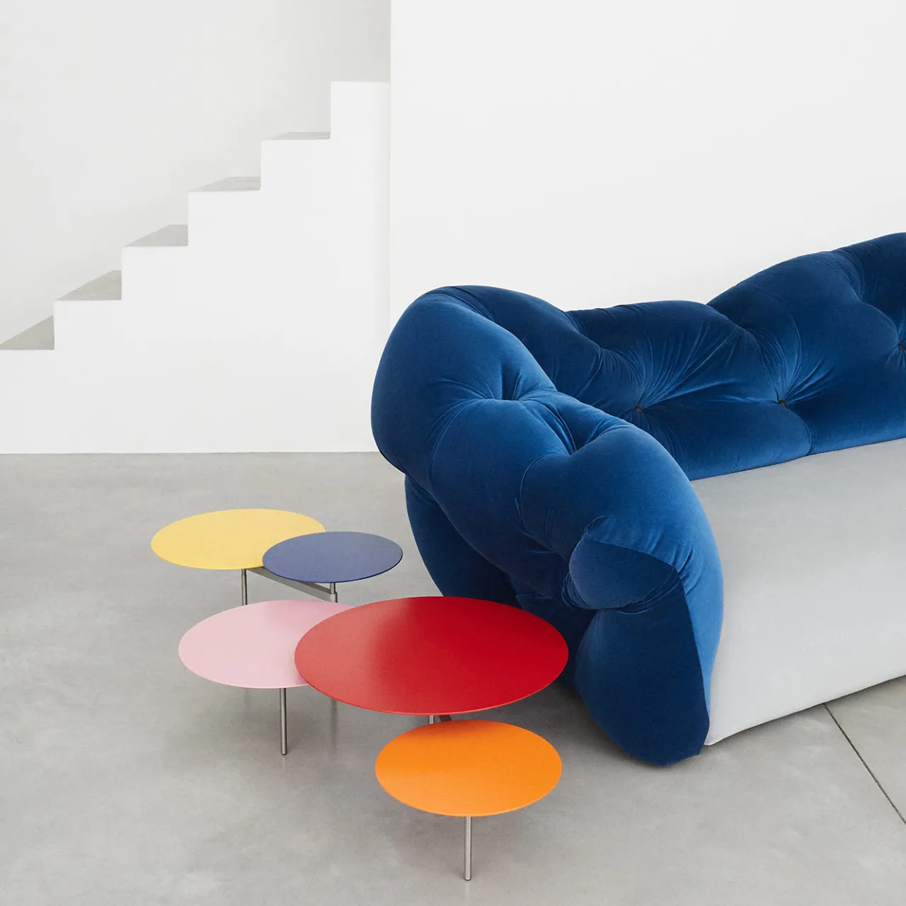 Tavolino Basso Snake 5 Multicolore in Acciaio di Carlo Contin #2*Meritalia