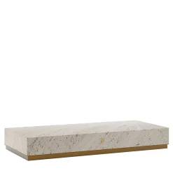 Tavolino Basso Squadrato Retroilluminato Eternal in Marmo Travertino di Bebo & Angel*Dolcefarniente Outdoor by DFN Clearance