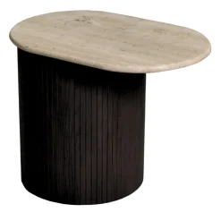 Tavolino Bitta con piano in marmo travertino di Libero Rutilo*Morelato New