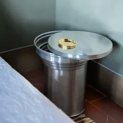 Tavolino Capitello in Alluminio Spazzolato*Caspal Clearance