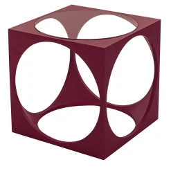 Tavolino da caffè Cubo in legno laccato rosso*Gaffuri