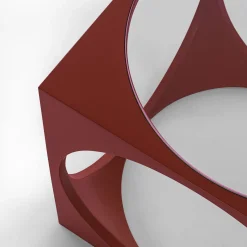 Tavolino da caffè Cubo in legno laccato rosso*Gaffuri
