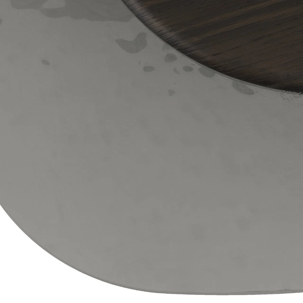 Tavolino da caffè Egg Basso grigio e ovale con piano in vetro*Morica Design New