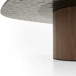 Tavolino da caffè Egg Basso ovale marrone con top in vetro*Morica Design Sale