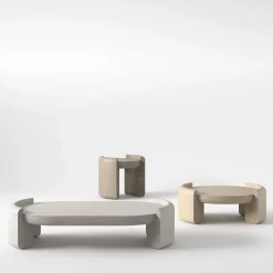 Tavolino da Caffè Fuente in Pietra Leccese di Studio Aretai #2*Pimar Limestone Clearance