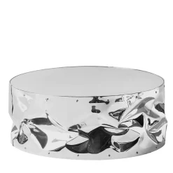 Tavolino Da Caffè In Alluminio Cromato Stropicciato Con Piano A Specchio #2*Opinion Ciatti Hot