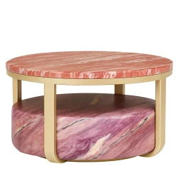 Tavolino da caffè Makaron in quarzite viola chiaro di Ashley Gadeova*Giovannozzi Marmi New